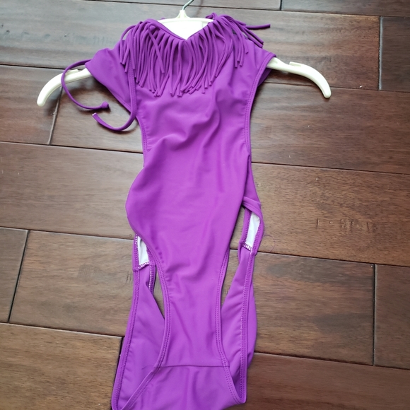 Other - Deep Purple Fringe One Piece Bathingsuit